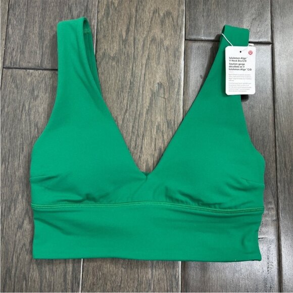 Lululemon NWT Align V-Neck Bra *Light Support, C/D Cup Raceway Green - Picture 1 of 7